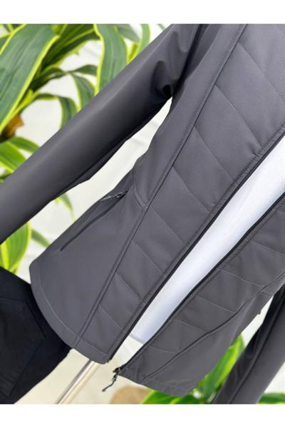 Sofjel Kapşonlu Elyaf Dikimli Mont 7245 T-24 Antrasit