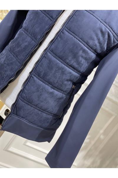 Sofjel nubuk çift nakış  mont Lacivert