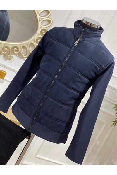 Sofjel nubuk çift nakış  mont Lacivert