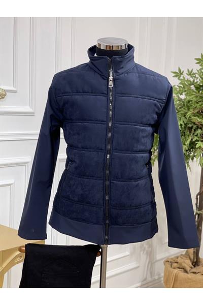 Sofjel nubuk çift nakış  mont Lacivert