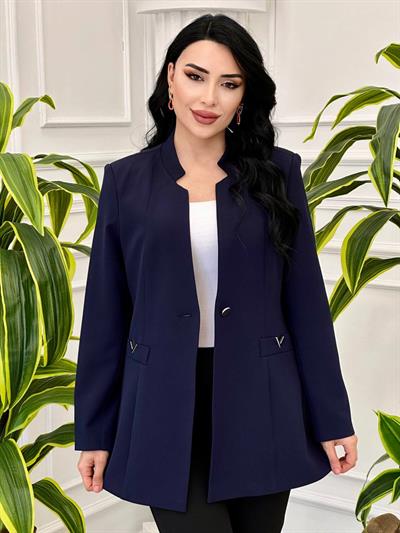 Spor Büyük Beden Tek Ceket T-24 8013 Lacivert