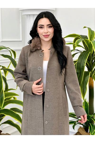 Spor Petek Kaşe Kaban 7359 Vizon