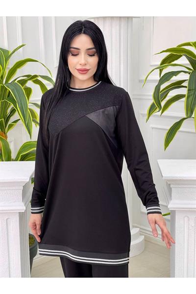 Spor Şeritli Pantolon Takım 176 Siyah