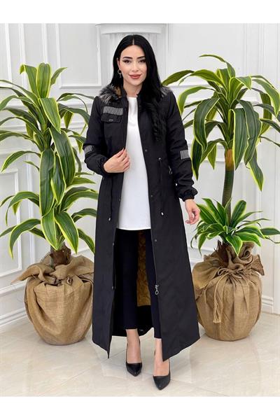 Spor Tam Boy Parka 4228 Siyah