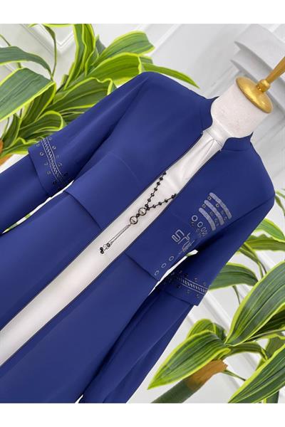 Style Baskı Pardesü 4077 Saks