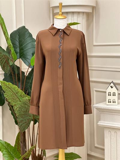 Su Taşı Büyük Beden Tunik 5430 T-24 Taba