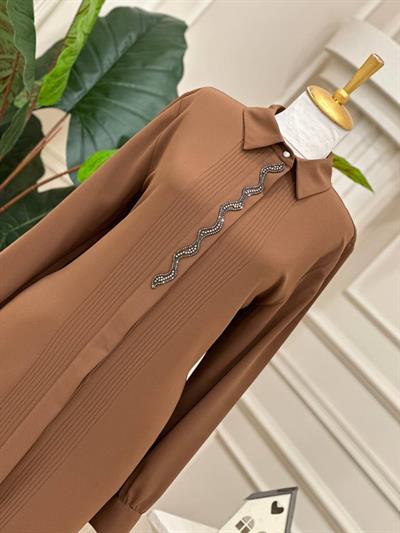 Su Taşı Büyük Beden Tunik 5430 T-24 Taba