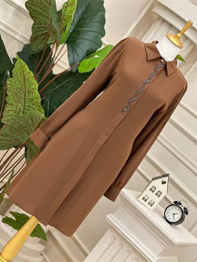 Su Taşı Büyük Beden Tunik 5430 T-24 Taba