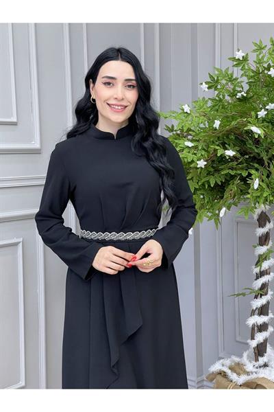 Su Taşı Elbise 5515 Siyah
