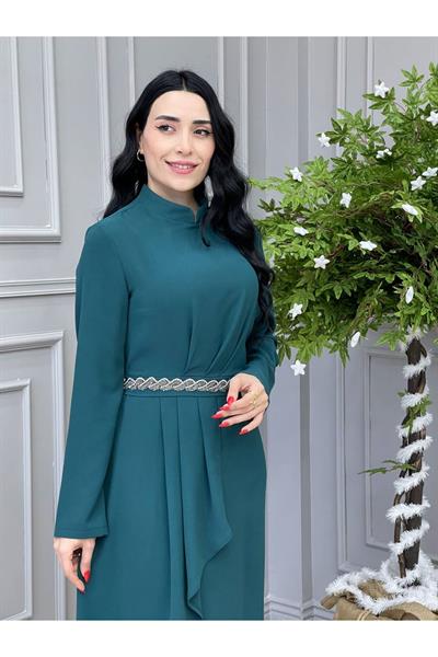 Su Taşı Elbise 5515 Yeşil