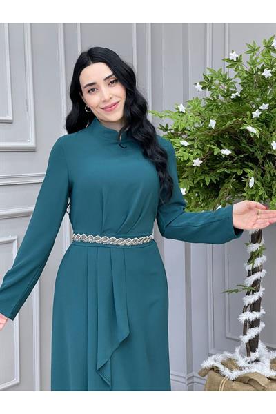 Su Taşı Elbise 5515 Yeşil