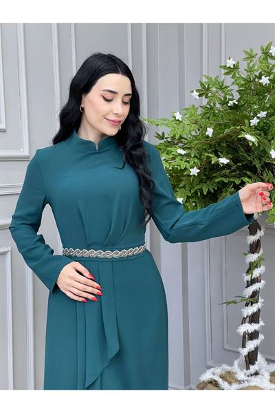 Su Taşı Elbise 5515 Yeşil