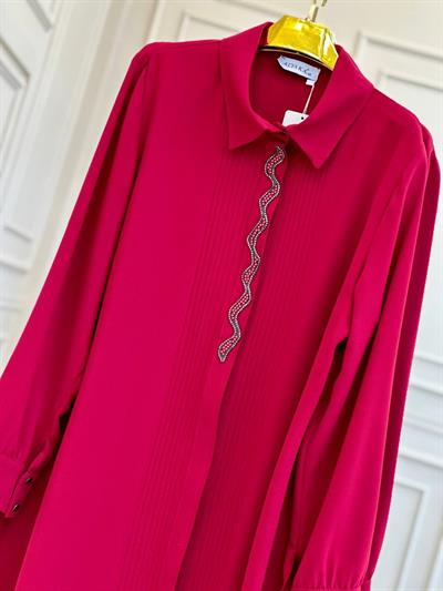 Su Taşı Polo Tunik 5447 t025 Kırmızı