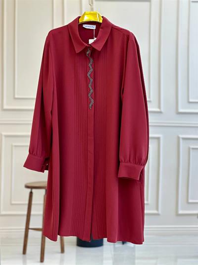 Su Taşı Polo Tunik 5447 t025 Kırmızı