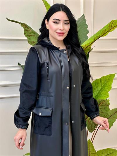 Süet Detay Deri Kaban 6153 t-24 Siyah