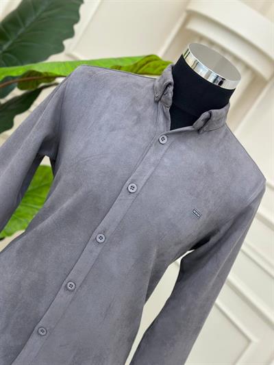 Süet Gömlek 1018 T-24 Gri