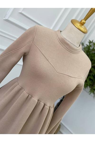 Sweat Elbise 1252 Bej