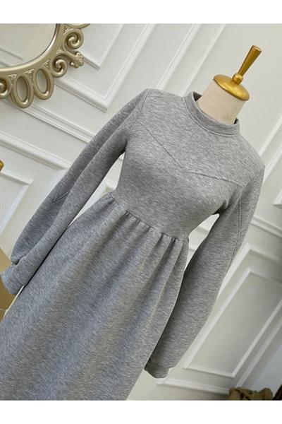 Sweat Elbise 1252 Gri