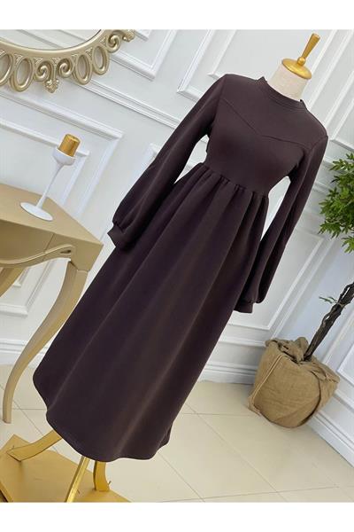 Sweat Elbise 1252 Kahverengi