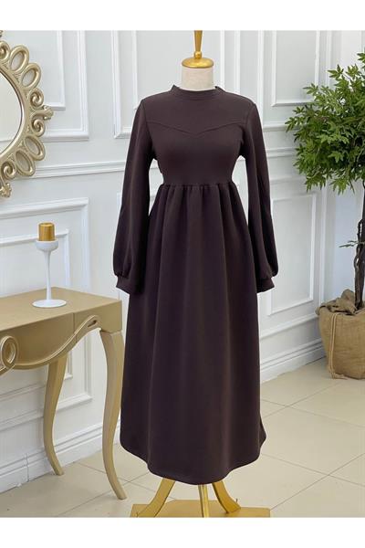 Sweat Elbise 1252 Kahverengi