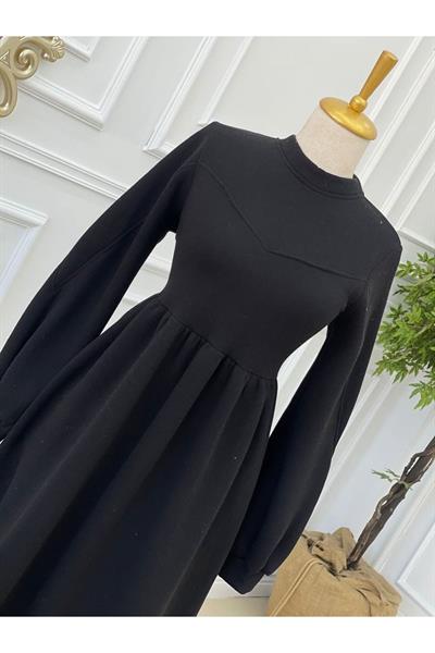 Sweat Elbise 1252 Siyah