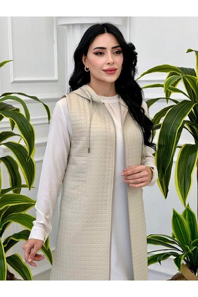 Taş Bağcıklı Kapitone Yelek  843 Taş