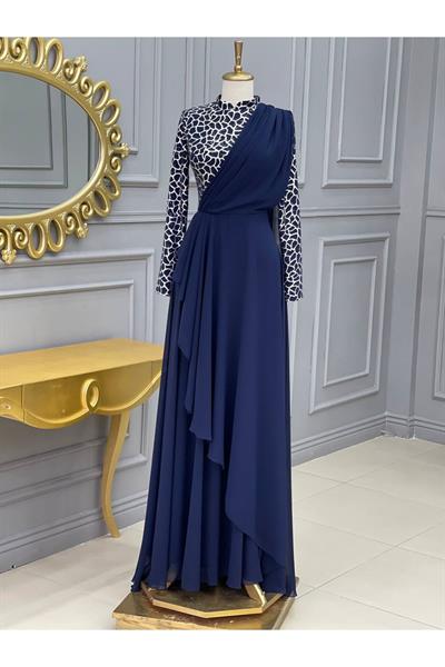 Taş Desen Abiye 8737 Lacivert