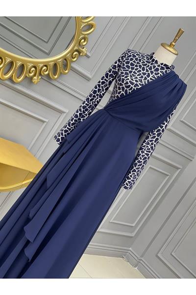Taş Desen Abiye 8737 Lacivert