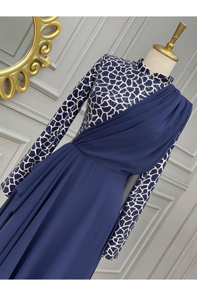 Taş Desen Abiye 8737 Lacivert