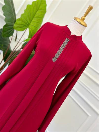 Taş Detay Tunik 741 Bordo