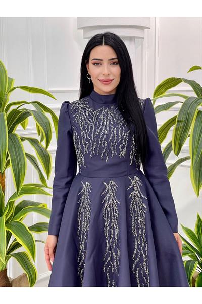 Taş İşleme Abiye 1198 Lacivert