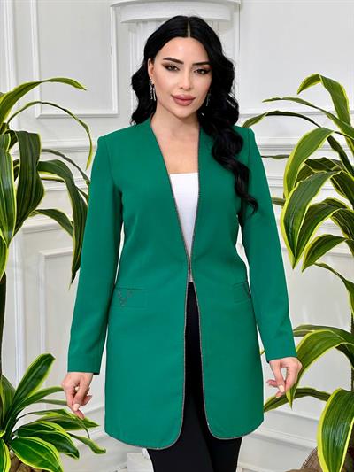 Taş Şerit Biyeli Ceket 8008 T-24 Yeşil