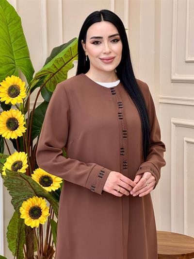 Taşlı Battal Pardesü 8209 p025 Kahverengi