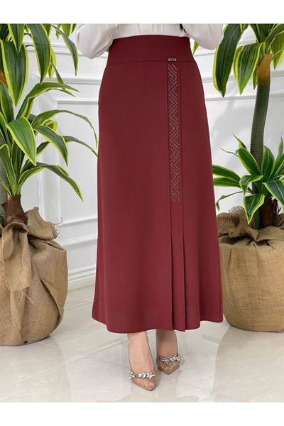 Taşlı Kalem Etek 601-Kiremit