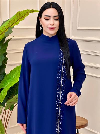 Taşlı Yırtmaç Detay ikili Takım 1028 t025 Saks