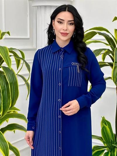 Tek Taraf Çizgili Tunik 897 T-24 Saks