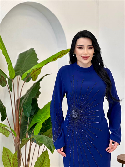 Tek Taraf İşleme Suzanna Elbise 115 T-26 Saks