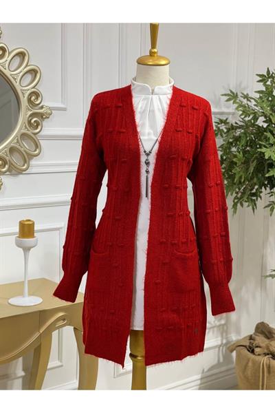 Tomurcuk Cepli Hırka 7014 Kırmızı
