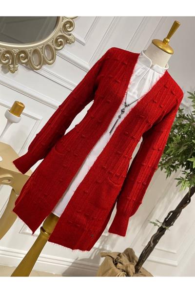 Tomurcuk Cepli Hırka 7014 Kırmızı