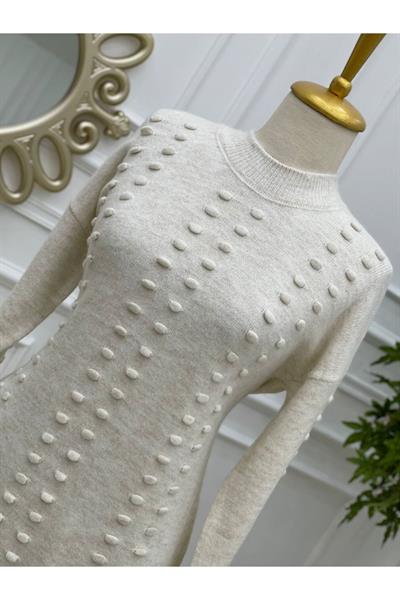 Tomurcuk Şerit Yumoş Tunik 7011 Ekru