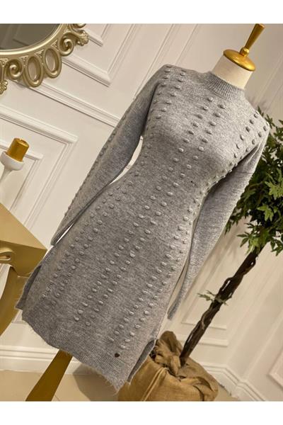Tomurcuk Şerit Yumoş Tunik 7011 Gri