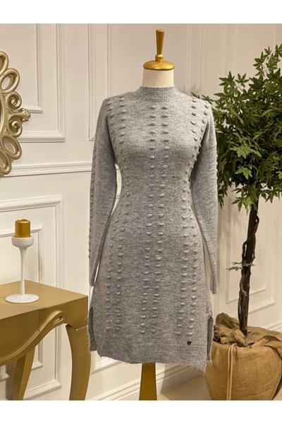Tomurcuk Şerit Yumoş Tunik 7011 Gri