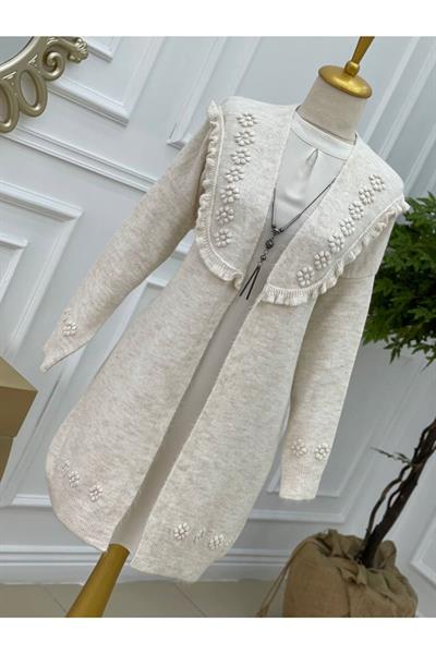 Tomurcuk Yumoş Hırka 7136-Ekru