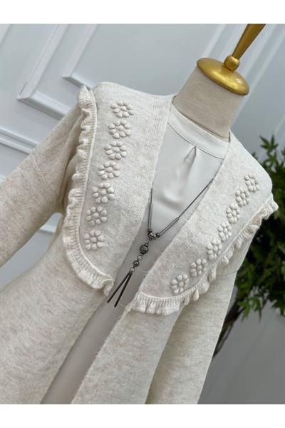 Tomurcuk Yumoş Hırka 7136-Ekru