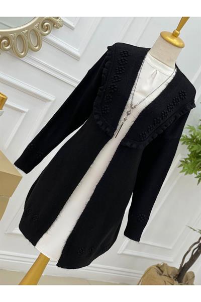Tomurcuk Yumoş Hırka 7136 Siyah