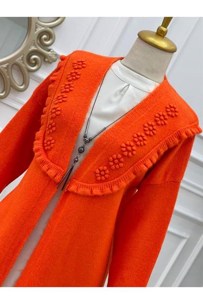 Tomurcuk Yumoş Hırka 7136 Turuncu