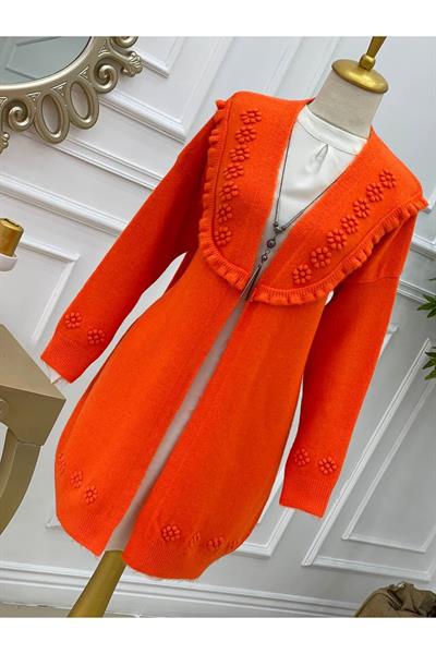 Tomurcuk Yumoş Hırka 7136 Turuncu