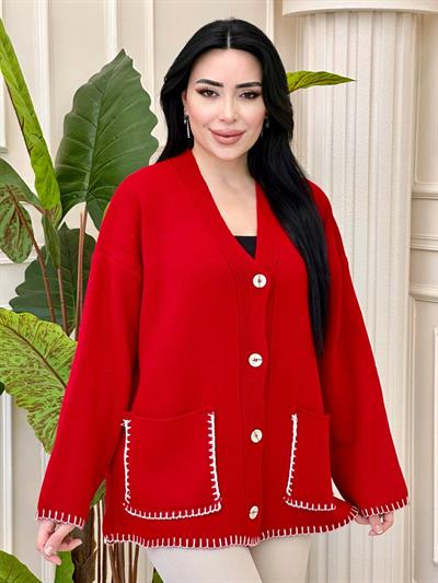 Torba Cep Biyeli Hırka 5293 t-24 Kırmızı