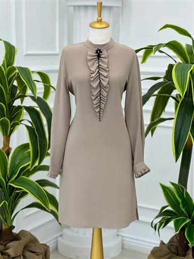 Drape Detay Tunik 2058 T-24 Bej