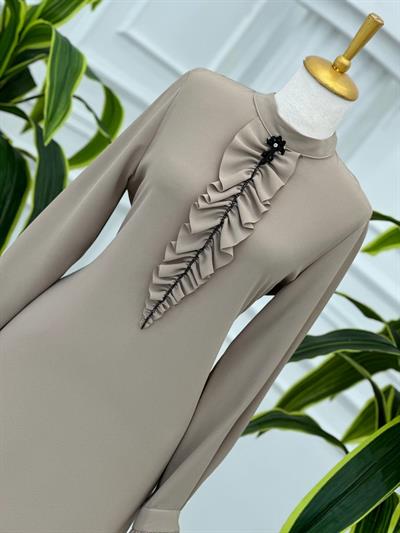 Drape Detay Tunik 2058 T-24 Bej